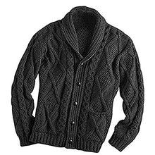 Load image into Gallery viewer, 100% Irish Merino Wool Aran Button Cardigan – Fast delivery from Ireland (Small, Charcoal)