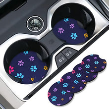 Load image into Gallery viewer, Car Cup Coasters 4 Pack Universal Non-Slip Car Coasters for Cup Holders Cute Car Coasters with Finger Notch for Easy Removal Car Interior Decor Accessories for Women & Men