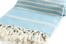 Load image into Gallery viewer, Cacala Turkish Hand Loomed Towels Peshtemal Highly Absorbent Quick and Easy Dry Soft and Comfortable for Shower, Spa, Pool, Gym and Yoga 100% Cotton Sultan Series, 37" x 70"