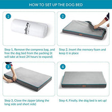 Load image into Gallery viewer, Bedsure Large Orthopedic Dog Bed for Large Dogs - Memory Foam Waterproof Dog Bed for Crate with Removable Washable Cover and Nonskid Bottom - Plush Flannel Fleece Top Pet Bed, Grey