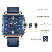 Load image into Gallery viewer, MEGIR Luminous Men's Chronograph Wrist Watches with Leather Strap Fashion Analog Business Military Quartz Watch for Men