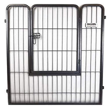 Load image into Gallery viewer, Petmate Courtyard Exercise Pen Drop Pin Design Walk-In Door Silver Crackle Finish