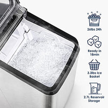 Load image into Gallery viewer, Euhomy Nugget Ice Maker Countertop, Ice Maker 26lb/Day, Self-Cleaning & Auto Water Refill Pellet ice Maker, Sonic Ice Maker for Home/Kitchen/Office.