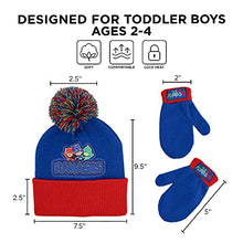 Load image into Gallery viewer, PJ Masks E-ONE Winter Hat, Kids Gloves or Toddlers Mittens, Baby Beanie for Boy Ages, Red/Blue, Age 2-4