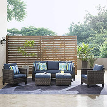 Load image into Gallery viewer, ovios Patio furnitue, Outdoor Furniture Sets,Morden Wicker Patio Furniture sectional with Table and Pillow,Backyard,Pool (Grey-Denim Blue)