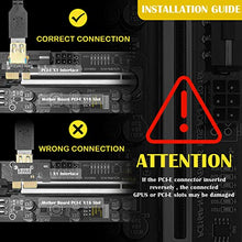 Load image into Gallery viewer, PCIE 1 to 4 Adapter Riser Card with PCIE Riser Express Cable 1x to 16x Ver010s GPU Riser Express Kits, with LED Graphics Extension PCIE Riser Adapter Card, 24 Inches USB 3.0 Cable, 5 Pack