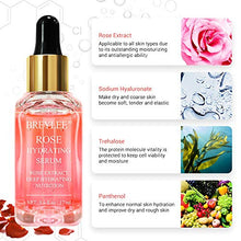 Load image into Gallery viewer, Rose Face Serum, BREYLEE Moisturizing Serum Hydrating Face Serum Rose Essence with Rose Petals Extract Hyaluronic Acid Trehalose B5 Vitamin Alcohol Free Facial Skin Care(17ml,0.6fl oz)