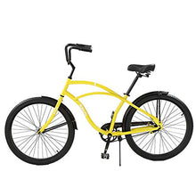 Load image into Gallery viewer, Knus Beach Cruiser Bike,26 inch Urban Single Speed Men Women's Cruiser Bicycle-Yellow