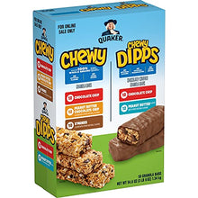 Load image into Gallery viewer, Quaker Chewy Granola Bars, Chewy & Dipps Variety Pack, (58 Bars)