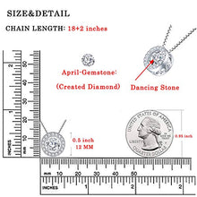 Load image into Gallery viewer, YL Round Halo Necklace Sterling Silver Dancing Diamond Solitaire Pendant Round Cubic Zirconia Jewelry for Women