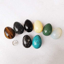 Load image into Gallery viewer, Gemgogo Synthetic Moss Agate Egg-Shape Meditation Chakra and Home Decor Balancing Gemstone and Crystals Figurines Kit,1.5"x 1.05"Reiki Healers and Yoga Practioner,with Wooden Stand