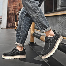 Load image into Gallery viewer, ALITIKAVIC Mens Moccasin Leather Shoes Breathable Casual Loafers Black