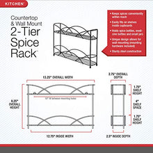 Load image into Gallery viewer, Spectrum Diversified Countertop Rack Cabinet Pantry Organization & Storage, 2-Tier Spice Organizer with Optional Wall Mount, Black