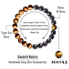 Load image into Gallery viewer, L&C Feng Shui Black Obsidian Wealth Bracelet - Tiger Eye Mens Bracelets Crystal Bring Luck Prosperity Stretch Beaded Bracelet for Women Anxiety Bracelet Oil Diffuser Couples Bracelets (Tiger Eye-8mm)
