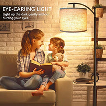 Load image into Gallery viewer, Rottogoon Floor Lamp for Living Room, LED Standing Lamp with 2 Lamp Shades Tall Industrial Arc Floor Lamp Reading for Bedroom, Office, Study Room (9W LED Bulb, Beige & Gray Shades Included)