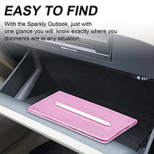 Load image into Gallery viewer, Car Registration and Insurance Holder, Vehicle Glove Box Car Organizer Men Women Wallet Accessories Case with Magnetic Shut for Cards, Essential Document, Driver License by Cacturism, Bling Pink