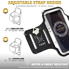 Load image into Gallery viewer, TRIBE Running Phone Holder Armband. iPhone & Galaxy Cell Phone Sports Arm Bands for Women, Men, Runners, Jogging, Walking, Exercise & Gym Workout. Fits All Smartphones. Adjustable Strap, CC/Key Pocket