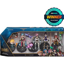 Load image into Gallery viewer, League of Legends, Dual Cities Pack w/ Exclusive Jinx, Heimerdinger, Vi, Caitlyn, and Ekko, 4-Inch Collectible Figures, Accessories, Ages 12 and Up