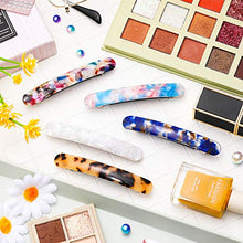 Load image into Gallery viewer, 12 Pieces Skinny Hair Barrettes Tortoise Shell Cellulose Acetate French Hair Clip Automatic Hair Clip Long and Thin Handmade Celluloid Onyx Hair Barrette Ponytail Holder Hairpins for Women Girls