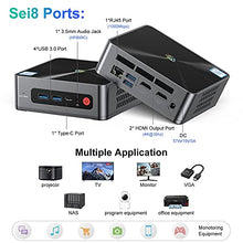 Load image into Gallery viewer, Beelink Mini PC 4 Cores 8th with Intel Core i5 8279U (up to 4.1GHZ) 16GB DDR4 RAM 512GB NVMe M.2 SSD Mini Desktop Computer Win 10 Pro Support 4K Dual HDMI, WiFi, BT5.0, 4USB3.0, Auto Power On
