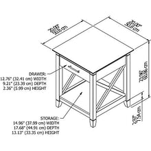 Load image into Gallery viewer, Bush Furniture Key West End Table with Storage, Washed Gray