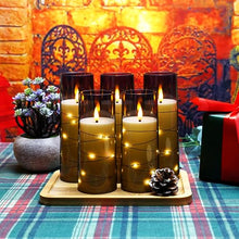 Load image into Gallery viewer, kakoya Flameless LED Candles with Timer 9 Pc Flickering Flameless Candles for Romantic Ambiance and Home Decoration Durable Acrylic Shell,with Embedded Star String,Battery Operated Candles(Grey)