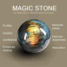 Load image into Gallery viewer, WindBell Large Rainbow and Blue Labradorite Sphere Natural Labradorite Ball Energy Stone Decoration