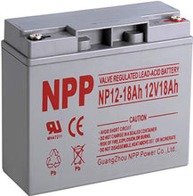 Load image into Gallery viewer, NPP 12V 18 Ah 12Volt 18 amp Rechargeable Sealed Lead Acid Battery for UPS Electric Scooter Wheelchair Generator with Button Terminals