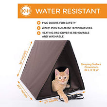 Load image into Gallery viewer, K&H Pet Products Outdoor Multi-Kitty A-Frame Chocolate 35 X 20.5 X 20 Inches Heated