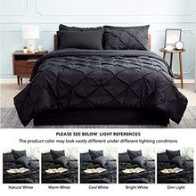 Load image into Gallery viewer, Bedsure Black Twin Comforter Set Kids - 6 Pieces Pintuck Black Bed Set Twin, Pinch Pleat Black Twin Bedding Sets with Comforters, Sheets, Pillowcases & Shams