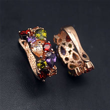 Load image into Gallery viewer, Vanessa Rose Gold Multi Gemstone Jewelry Sets for Women,Sparkling Garnet Amethyst Morganite Peridot Topaz (Not Clip On Earrings)