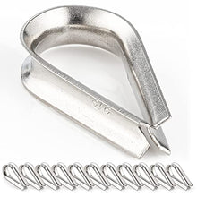 Load image into Gallery viewer, 12 Pk Stainless Steel Thimbles for Wire Rope - 3/32 Inch - Marine Rigging, Sailing, Boat Anchor, Fishing, Railing, DIY, Hobby, Commercial, Industrial Applications - by Xpose Safety