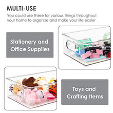 Load image into Gallery viewer, Vtopmart Stackable Clear Plastic Storage Bins, 4 Pack Food Organizer Bins with Handles for Refrigerator, Fridge, Freezer, Cabinet, Kitchen, Pantry Organization, BPA Free, 10" Long