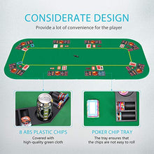 Load image into Gallery viewer, VIVOHOME 79 x 36 Inch Foldable 8-Player Texas Poker Card Tabletop Layout Portable Anti-Slip Rubber Board Game Mat with Cup Holders and Carrying Bag