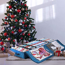 Load image into Gallery viewer, Hearth & Harbor Wrapping Paper Storage Container - Christmas Storage Bag with Interior Pockets - Gift Wrapping Organizer Storage Fits Up to 22 Rolls of 40" - Tear Proof Wrapping Paper Organizer