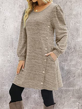 Load image into Gallery viewer, Winter Dresses Women 2022 Casual Fall Tops Lounge Tunic Sweatshirt Dress Coffee XXL