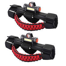 Load image into Gallery viewer, Upgrade Roll Bar Grab Handles with Dome Light for Jeep Gladiator Accessories, Cartaoo Premium Paracord Grips Fit 2.0-4.0 Inch Rods CJ YJ TJ JK JL & Gladiator JT 1945-2021 (Red 2pcs)