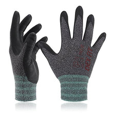 Load image into Gallery viewer, DEX FIT Lightweight Nitrile Work Gloves FN330, 3D Comfort Stretch Fit, Durable Power Grip Foam Coated, Smart Touch, Thin Machine Washable, Black Grey Medium 3 Pairs Pack