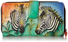 Load image into Gallery viewer, Anna by Anuschka Hand Painted Leather | Two Fold Wallet/Clutch | Zebra Safari