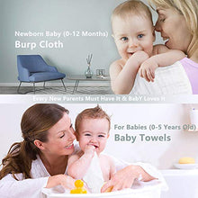 Load image into Gallery viewer, Baby Muslin Burp-Cloths 4 Pack 6 Layers HOPAI Natural Organic Cotton Baby Wipes are Absorbent and Soft for Sensitive Skin