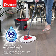 Load image into Gallery viewer, O-Cedar Easywring Microfiber Spin Mop & Bucket Floor Cleaning System with 2 Extra Refills