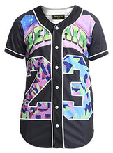 Load image into Gallery viewer, PIZOFF Short Sleeve Arc Bottom 3D Colorful Number 23" Print Baseball Jersey Shirt Y1724-19-M