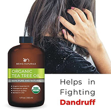 Load image into Gallery viewer, Organic Tea Tree Essential Oil - Huge 4 FL OZ - 100% Pure & Natural – Premium Natural Oil with Glass Dropper (Tea Tree Oil, 4 fl oz)