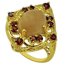 Load image into Gallery viewer, Carillon Chocolate Moonstone Natural Gemstone Oval Shape 925 Sterling Silver (Yellow Gold Plated) Ring For Women for Men | Size: 4 to 10