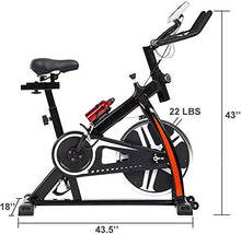 Load image into Gallery viewer, Exercise Bike Recumbent Spin Cycling Bike Indoor Cycle Stationary Workout Equipment with Pulse W/LCD Display and Adjustable Foot for Home Office (Black)