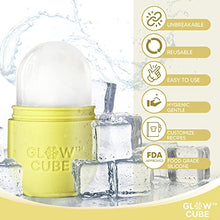 Load image into Gallery viewer, Glow Cube Ice Roller For Face Eyes and Neck To Brighten Skin & Enhance Your Natural Glow/Reusable Facial Treatment to Tighten & Tone Skin & De-Puff The Eye Area (Yellow)