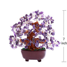 Load image into Gallery viewer, Parma77 6.5 Inch Purple Crystal Feng Shui Amethyst Quartz Gem Stone Money Tree Home Office Table Wealth Decoration