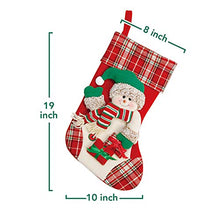 Load image into Gallery viewer, Yecence Christmas Stockings Large 3 Pcs Set 19" 3D Style Santa Snowman Reindeer Character for Xmas Classic Decoration Fireplace Hanging Ornaments Holiday Décor