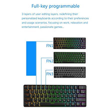 Load image into Gallery viewer, GK61 Hot Swappable Mechanical Gaming Keyboard - 61 Keys Multi Color RGB Illuminated LED Backlit Wired Gaming Keyboard, Waterproof Programmable, for PC/Mac Gamer, Typist (Gateron Optical Red, Black)