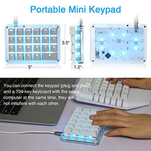 Load image into Gallery viewer, Koolertron One Handed Macro Mechanical Keyboard, Portable Mini One-Handed Mechanical Gaming Keypad 23 Fully Programmable Keys ((Blue Backlit/Blue switches))
